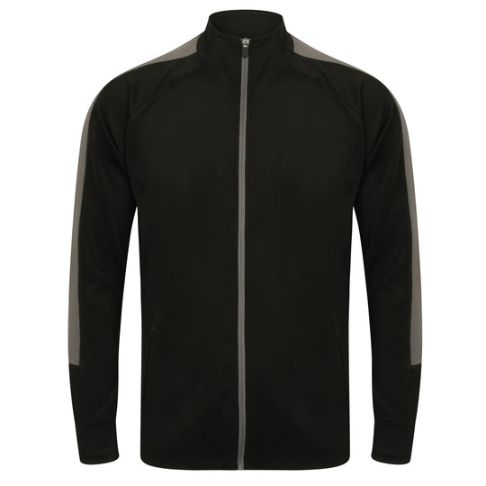 Kids Knitted Tracksuit Top - Black/Grey