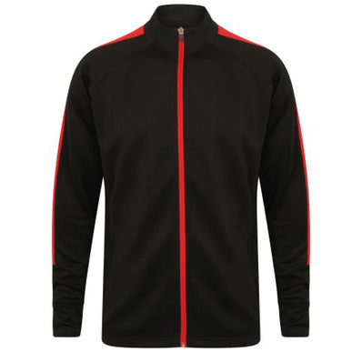 Kids Knitted Tracksuit Top - Black/Red