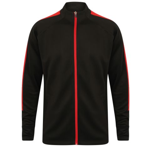 Kids Knitted Tracksuit Top - Black/Red