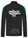 KT Danz Black & Green Adults Knitted Tracksuit Top