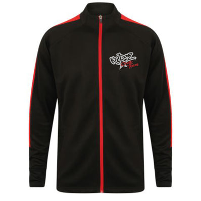 KT Danz Black & Red Comp Team Adults Knitted Tracksuit Top