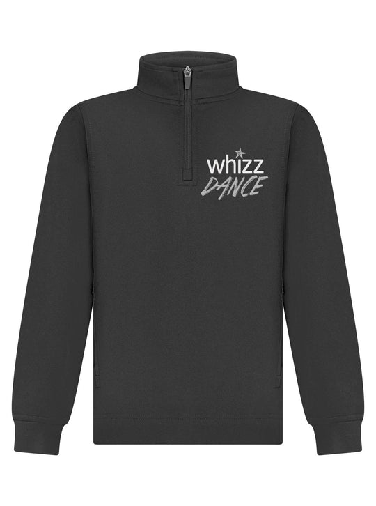 Whizz Dance Kids Black 1/4 Zip Tracksuit Top