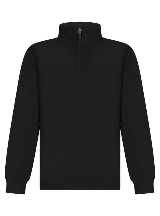 Kids 1/4 Zip Tracksuit Top - Black