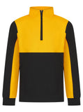 Adults 1/4 Zip Tracksuit Top - Black/Gold
