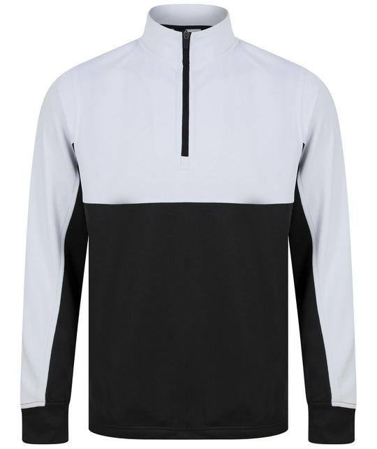 Kids 1/4 Zip Tracksuit Top - Black/White