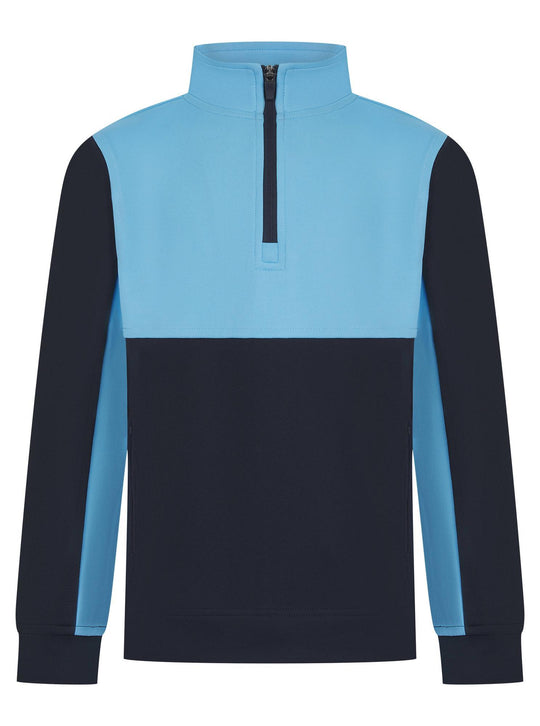 Adults 1/4 Zip Tracksuit Top - Navy/Sky