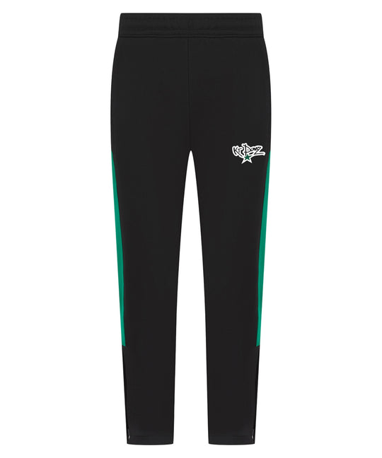 KT Danz Black & Green Adults Tracksuit Bottoms