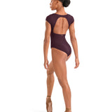 Mirella Maroon Floral Cap Sleeve Leotard