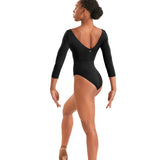 Mirella V Neck 3/4 Sleeve Leotard