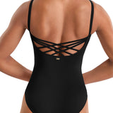 Mirella Black Floral Cami Leotard