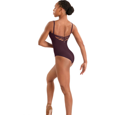 Mirella Maroon Floral Cami Leotard