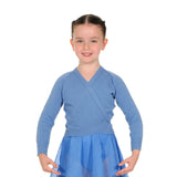 Roch Valley Acrylic Cross-over Cardigan. - Sky