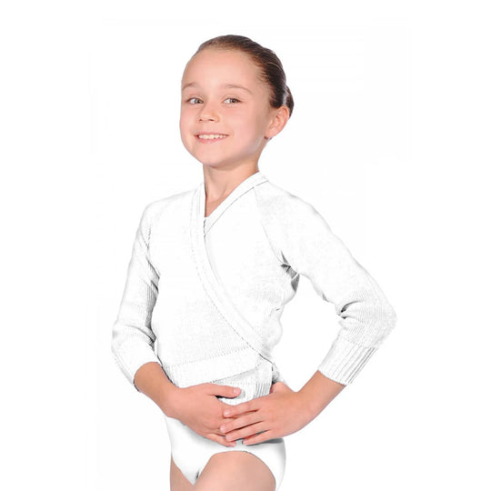 Roch Valley Acrylic Cross-over Cardigan. - White