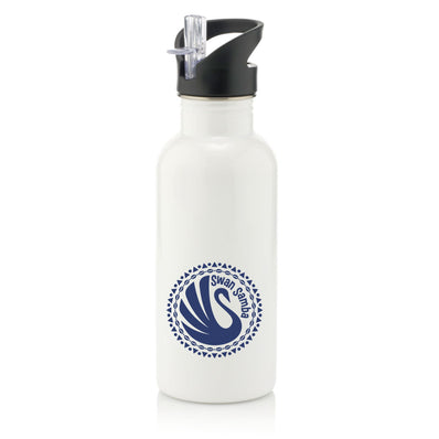Swan Samba 600ml White Sports Water Bottle (Int Straw)