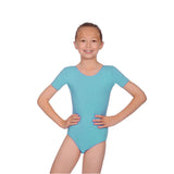 Roch Valley Cotton Lycra Short Sleeved Leotard - Aqua