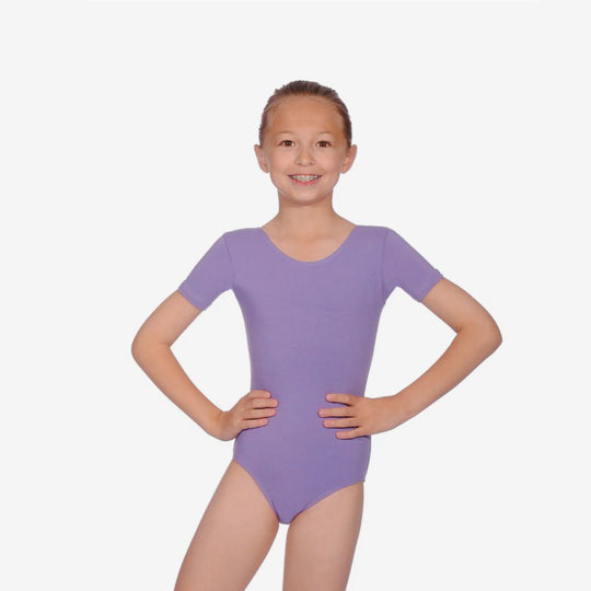 Roch Valley Cotton Lycra Short Sleeved Leotard - Lavender