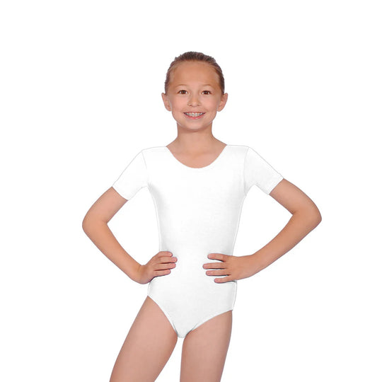 Roch Valley Cotton Lycra Short Sleeved Leotard - White