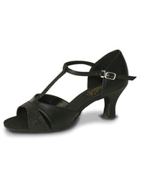 Roch Valley Priscilla T-Bar Black Glitter 2" Heel