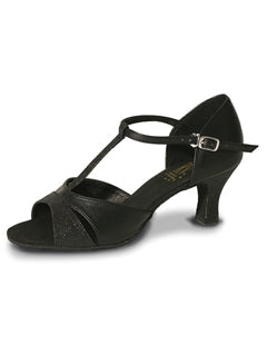 Roch Valley Priscilla T-Bar Black Glitter 2" Heel