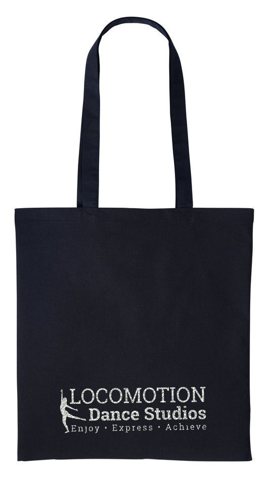 Locomotion Dance Studios Silver Glitter Canvas Shopper