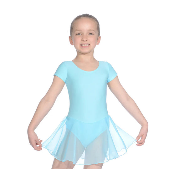 Roch Valley Cap Sleeved Leotard with Attached Georgette Skirt - Aqua
