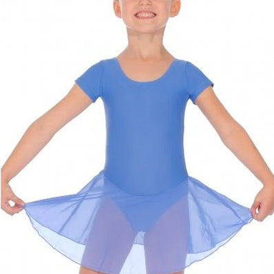 Roch Valley Cap Sleeved Leotard with Attached Georgette Skirt - Cornflower