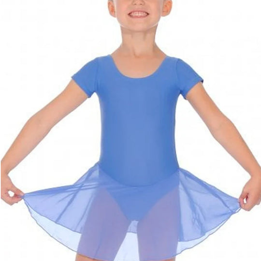 Roch Valley Cap Sleeved Leotard with Attached Georgette Skirt - Cornflower