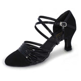 Roch Valley Nubuck and Patent Closed Toe 2" Flared Heel