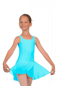 Roch Valley Sleeveless Round Neck Leotard with Attached Wrap-over Chiffon Skirt