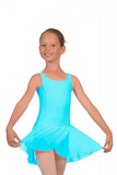 Roch Valley Sleeveless Round Neck Leotard with Attached Wrap-over Chiffon Skirt