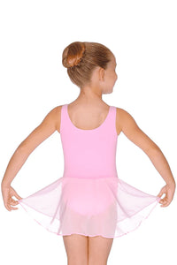 Roch Valley Sleeveless Round Neck Leotard with Attached Wrap-over Chiffon Skirt