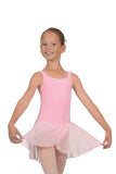 Roch Valley Sleeveless Round Neck Leotard with Attached Wrap-over Chiffon Skirt