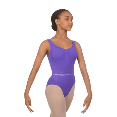 Roch Valley Tank Leotard with Fixed Ruche & Belt - Lavender