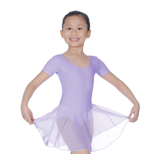Roch Valley Short Sleeve Leo With Attached Skirt - Lilac
