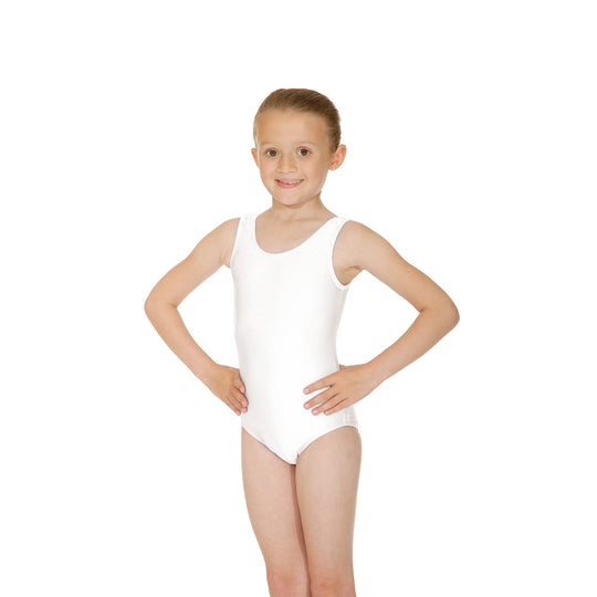 Roch Valley Plain Front Tank Leotard - White