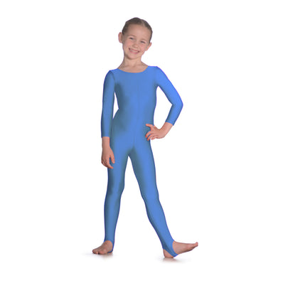 Roch Valley Long Sleeve Plain Front Stirrup Catsuit - Royal