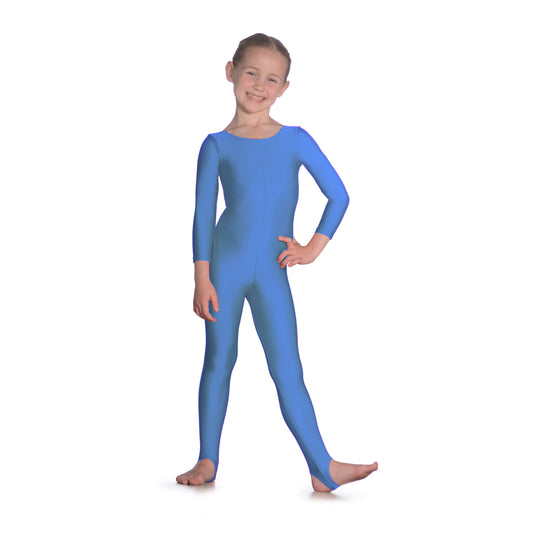 Roch Valley Long Sleeve Plain Front Stirrup Catsuit - Royal
