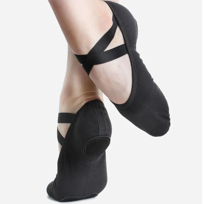 SoDanca Stretch Canvas B Width Ballet Shoe - Black
