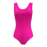 Angela Pinched Front Leotard - Flo Pink