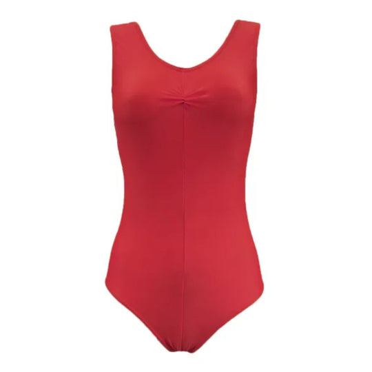 Angela Pinched Front Leotard - Red