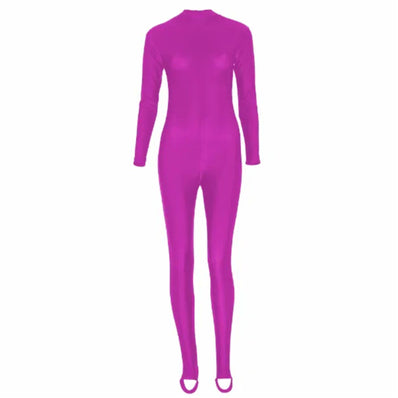 Bonnie Long Sleeve Catsuit - Flo Pink