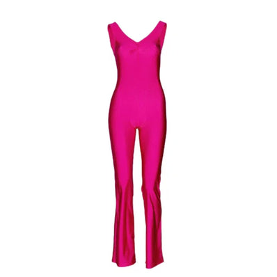 Jiggy Pinched Front Catsuit - Flo Pink