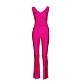 Jiggy Pinched Front Catsuit - Flo Pink