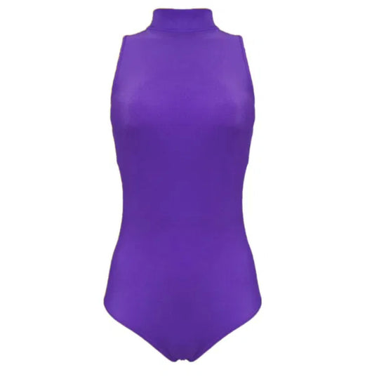 Randy High Neck Leotard - Delphinium