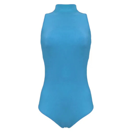 Randy High Neck Leotard - Turquoise