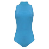 Randy High Neck Leotard - Turquoise
