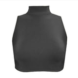 Bang High Neck Crop Top - Black