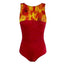 Asha Crushed Velour Leotard - Fiery Red