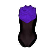 Bibi Crushed Velour Leotard - Delphinium