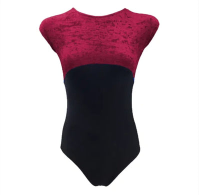 Meggie Crushed Velour Leotard - Carnation